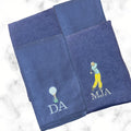 Personalized Golf Microfibre Cloth with Keyring: Embroidered Golfer Gift