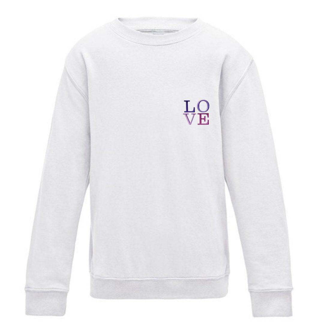 Embroidered 'Love' Sweatshirt: Valentine's Day Jumper