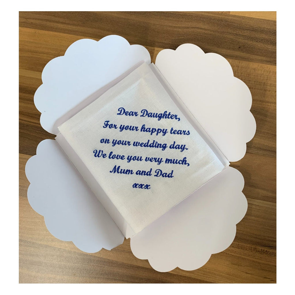 Personalized Wedding Handkerchief: Embroidered Bridal Gift