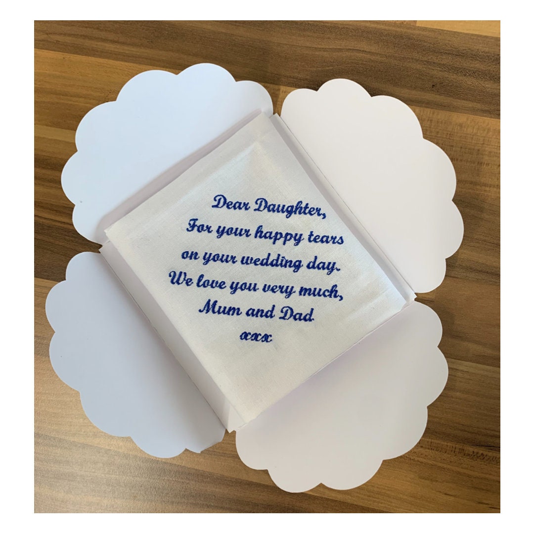 Personalized Wedding Handkerchief: Embroidered Bridal Gift