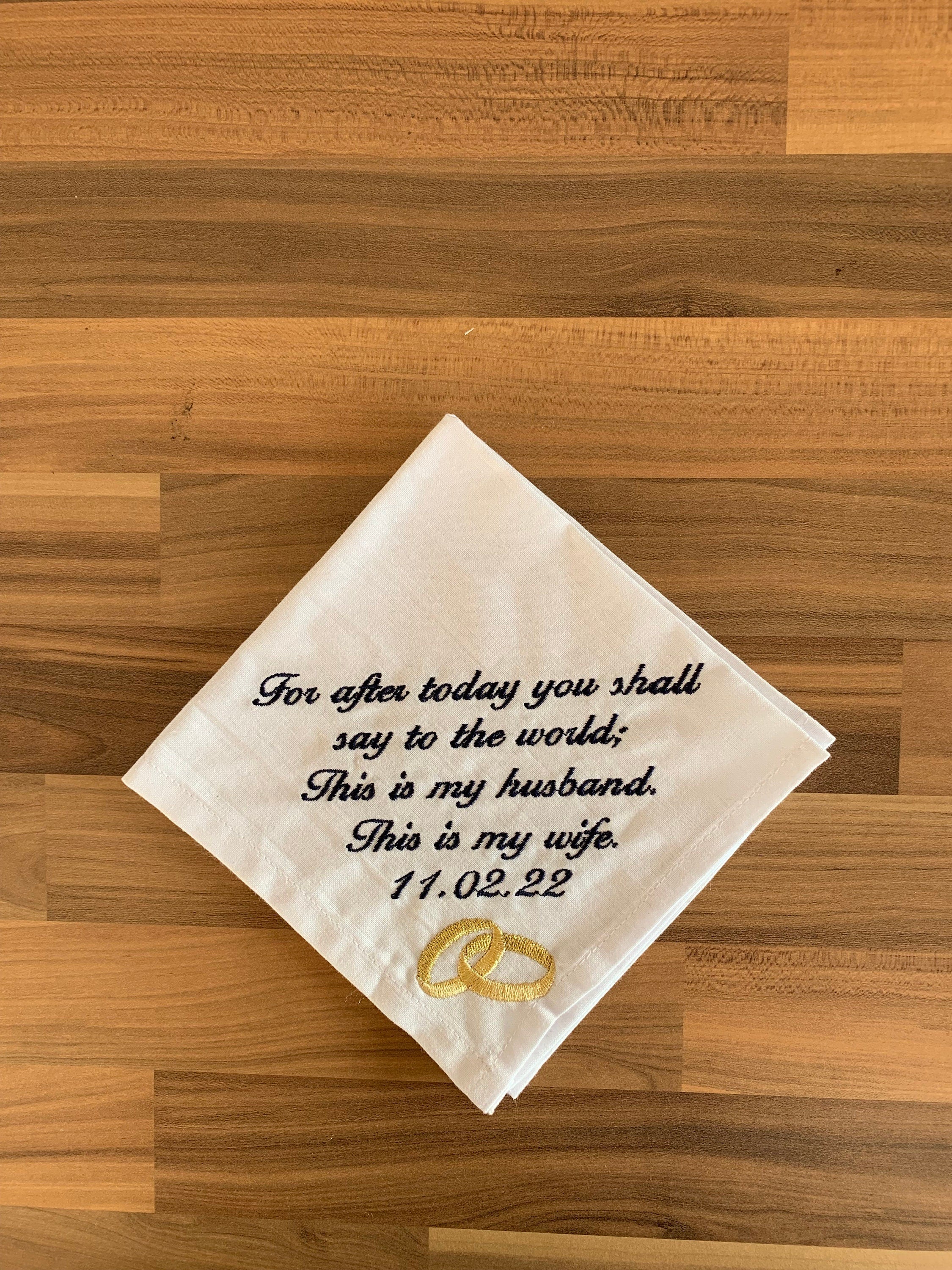 Personalized Wedding Handkerchief: Embroidered Bridal Gift