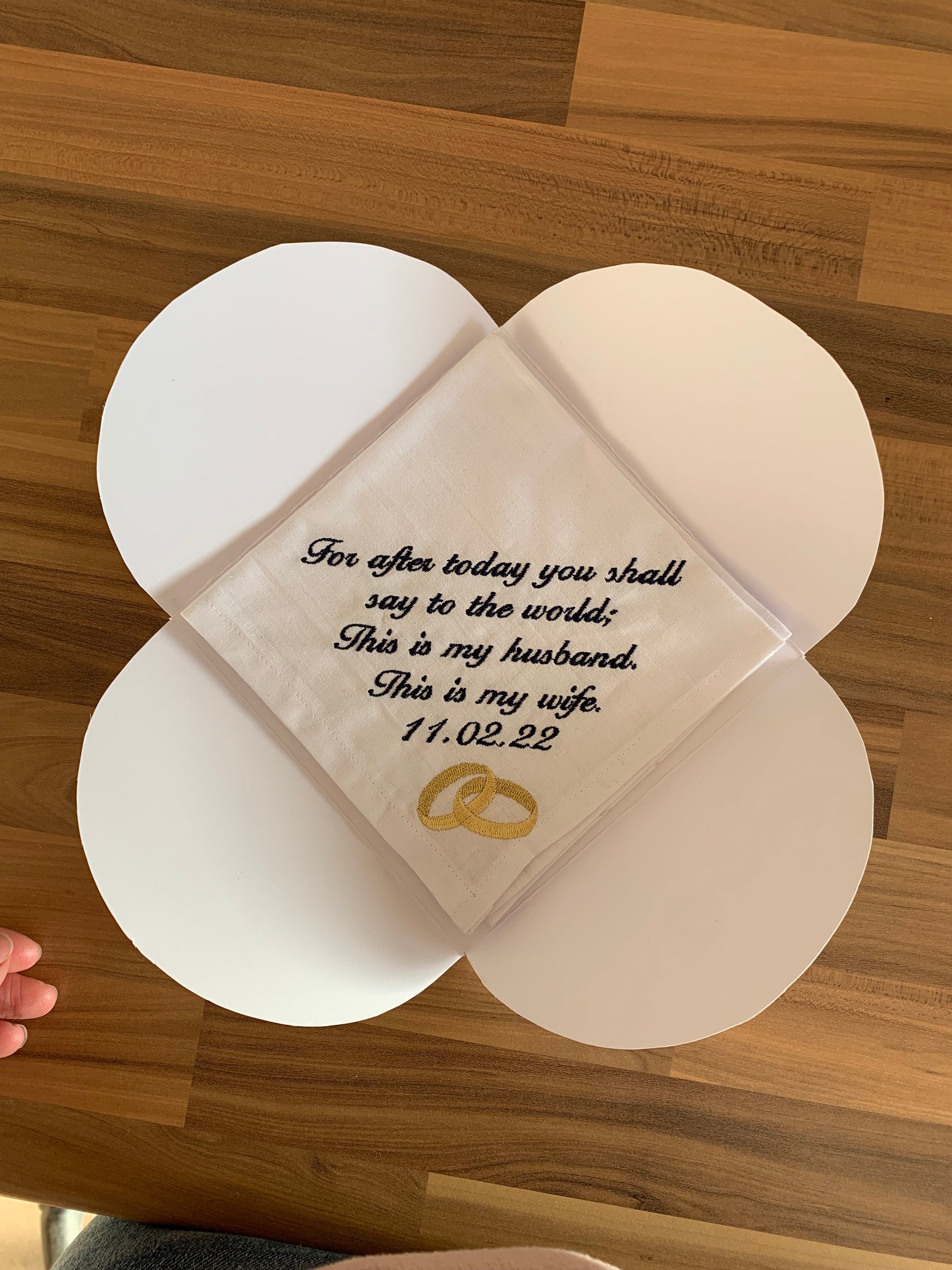 Personalized Wedding Handkerchief: Embroidered Bridal Gift