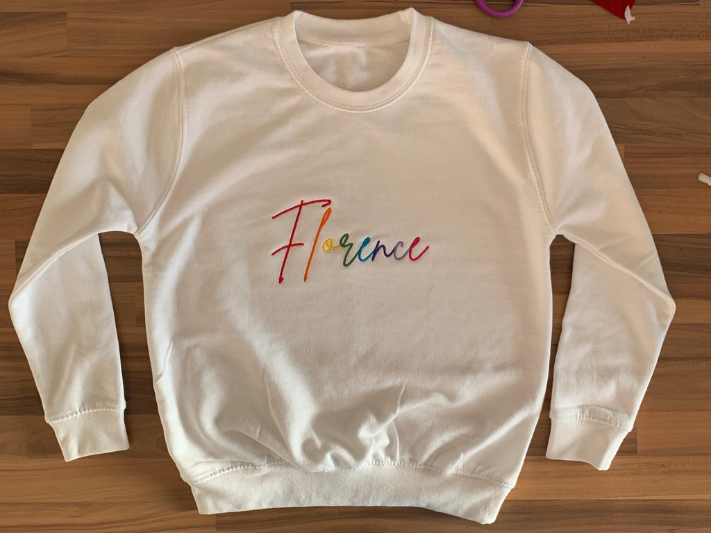 Personalized Embroidered Sweatshirt: Custom Name Jumper, Kids & Adults