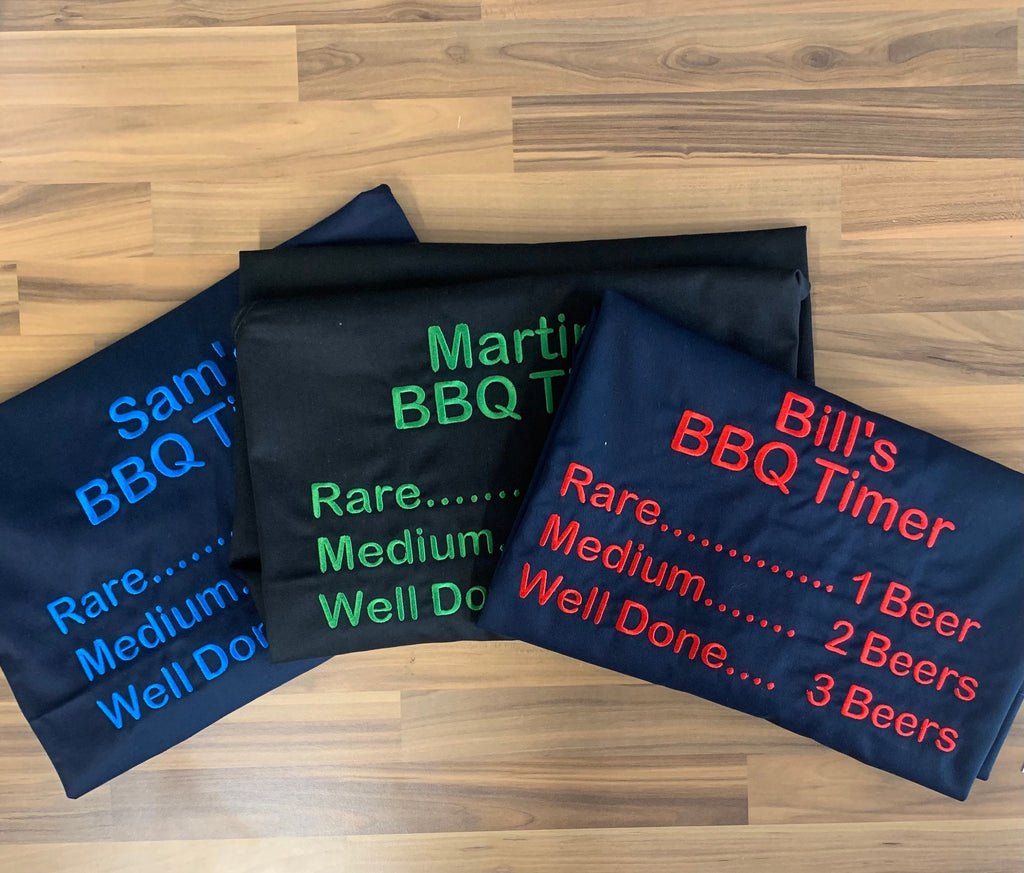 Embroidered BBQ Apron: Personalized Grill Master Gift