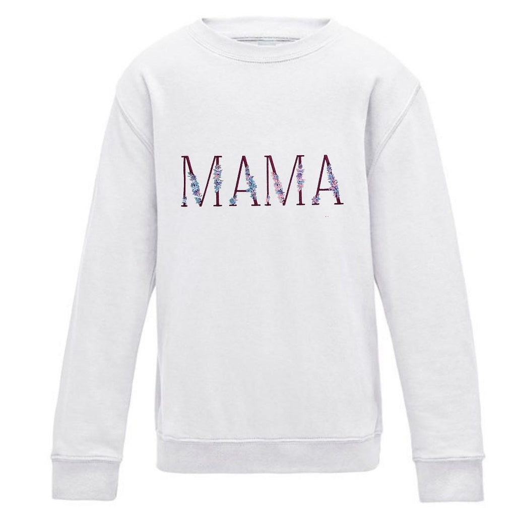 Floral Embroidered Mama Sweatshirt: Personalized Women's Jumper
