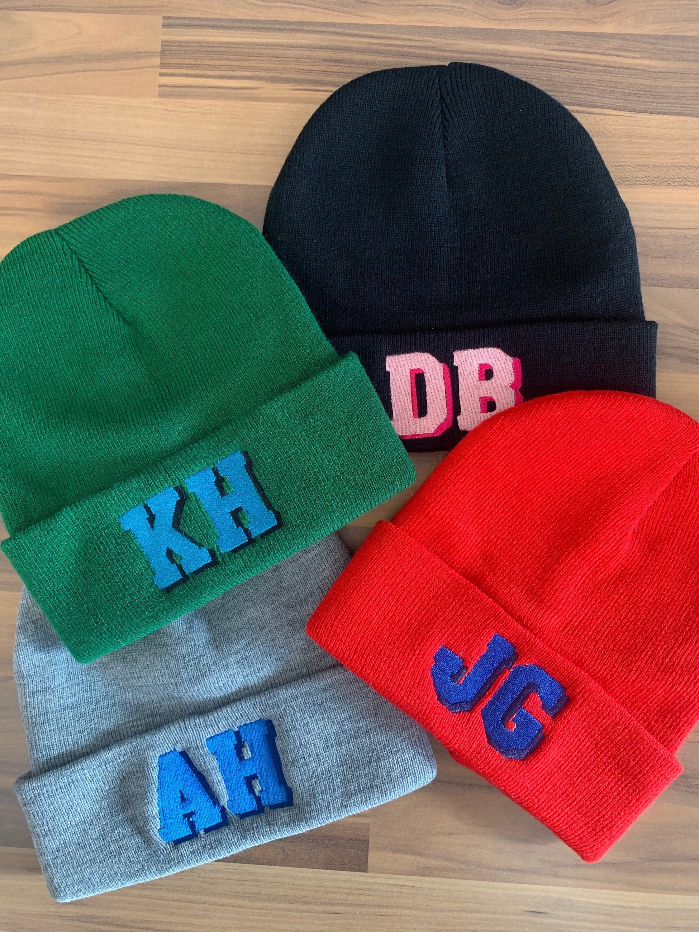 Embroidered Initial Beanie Hat: Personalized Winter Gift