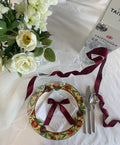 Embroidered Silk Ribbon Place Setting: Personalized Wedding Table Decor