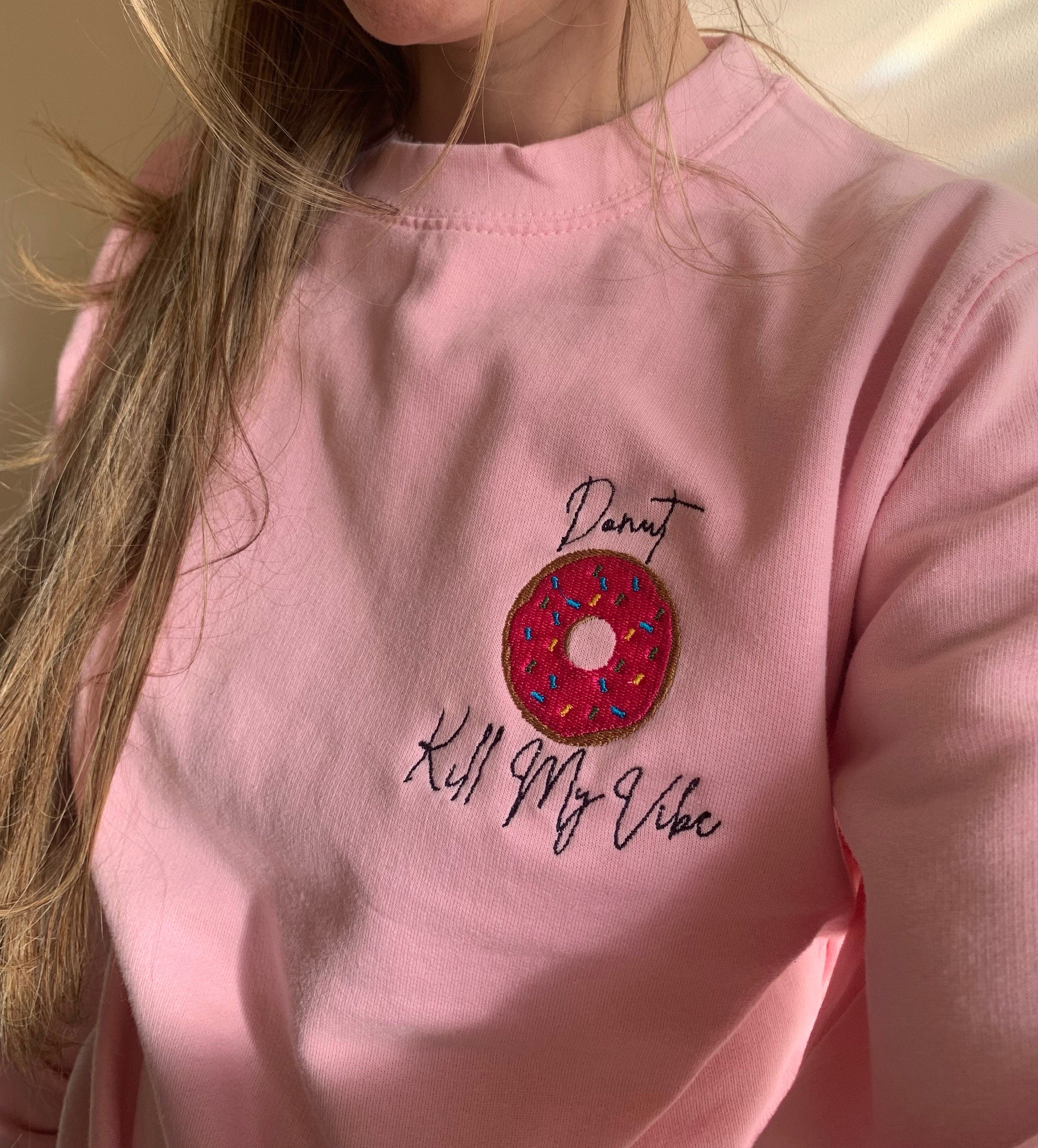 Embroidered Donut Sweatshirt | Slogan Jumper