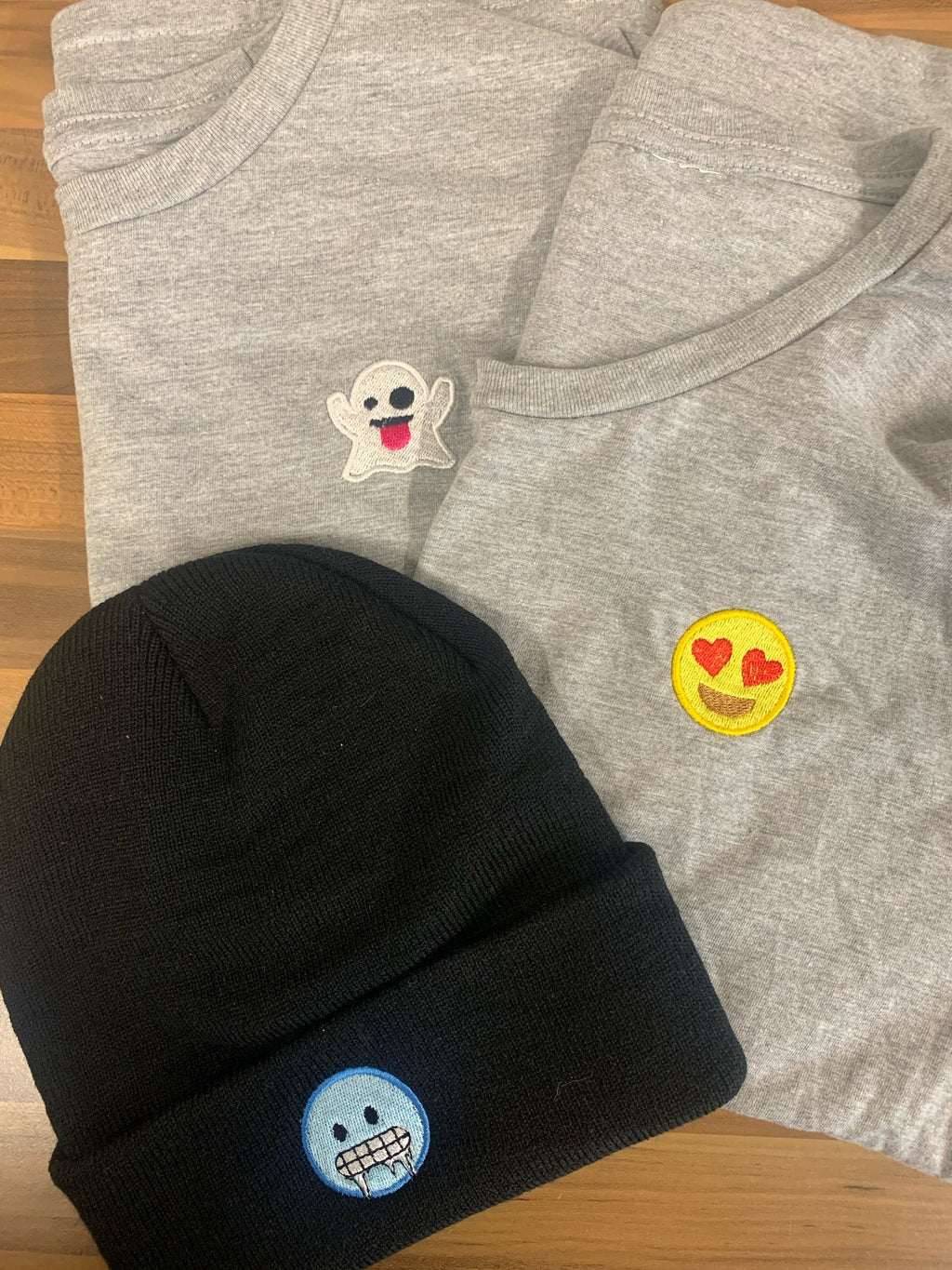 Embroidered Emoji Clothing: Custom Hats, T-Shirts, Hoodies