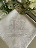 Personalized Embroidered Napkins: Wedding & Christmas Place Setting