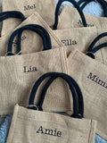 Personalized Embroidered Jute Gift Bags: Bridal Party Favor
