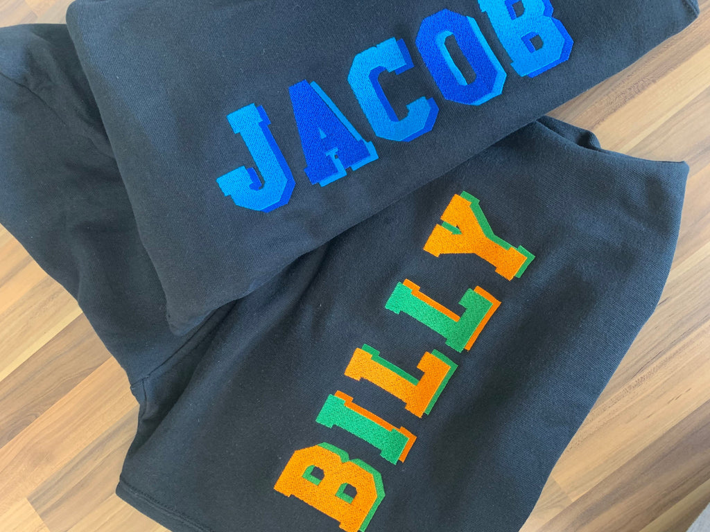 Embroidered Hoodies/ Gift/ Presents/ Kids/ Adults/ Birthday/ Christmas/ Named Clothing/ Personal/ Surprise/ Matching/ personalised