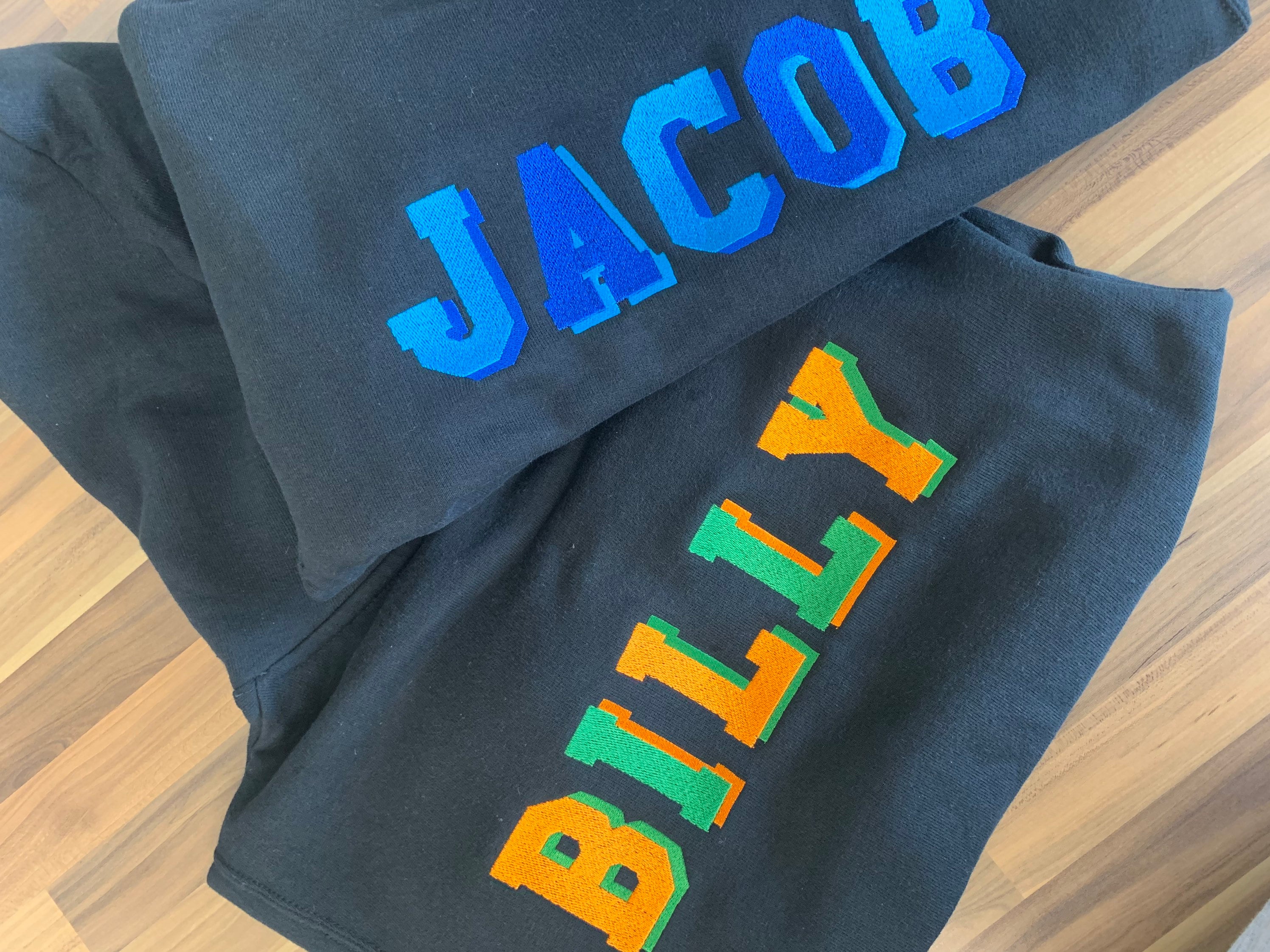 Embroidered Hoodies/ Gift/ Presents/ Kids/ Adults/ Birthday/ Christmas/ Named Clothing/ Personal/ Surprise/ Matching/ personalised