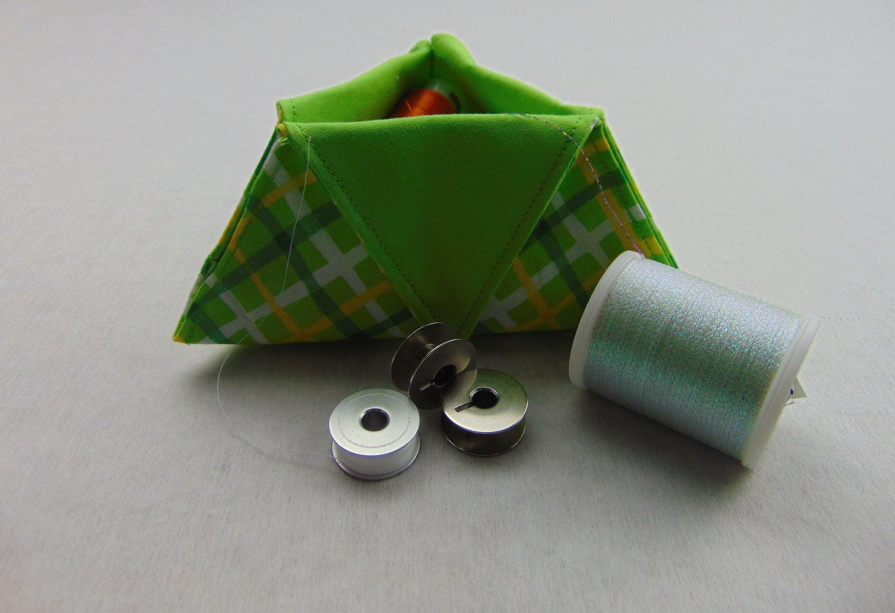 Fabric Trinket Box: Triangular Sewing Box, Hair Bobble Storage