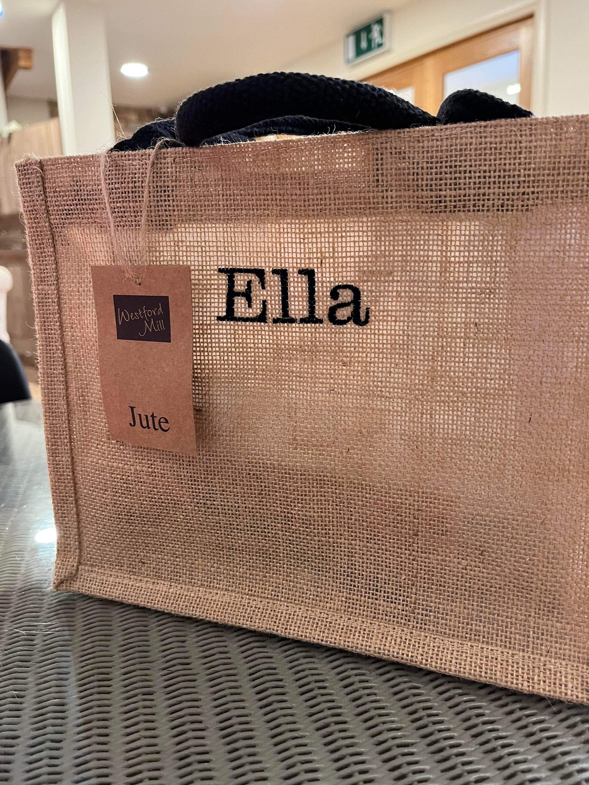 Personalized Embroidered Jute Gift Bags: Bridal Party Favor