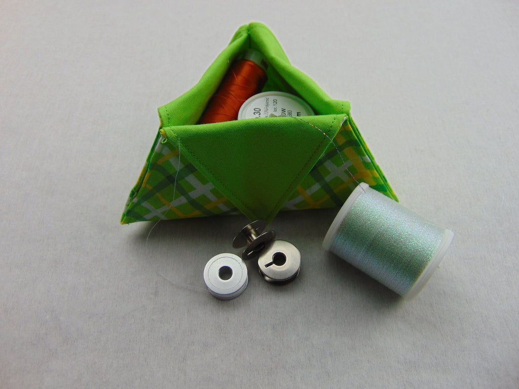 Fabric Trinket Box: Triangular Sewing Box, Hair Bobble Storage