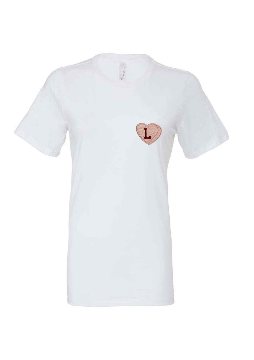 Personalized Initial Embroidered T-Shirt: Sweetheart Design