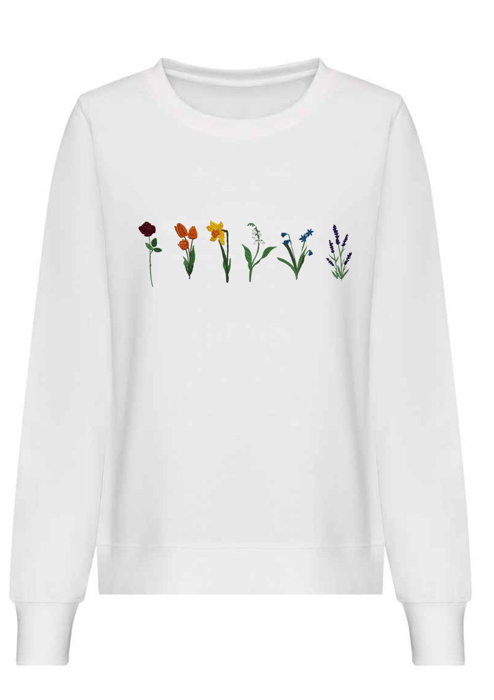 Embroidered Wildflower Sweatshirt: Floral Pride Jumper