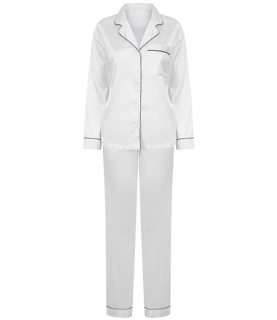 Embroidered Satin Pajamas: Personalized Bridal PJs, Hen Party
