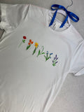 Embroidered Wildflower T-Shirt: Rainbow Pride Unisex Top