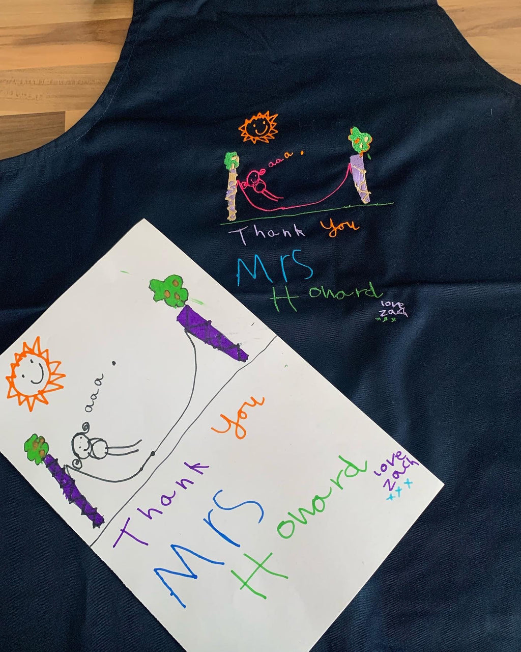 Handwriting Embroidery Apron: Personalized Apron Gift