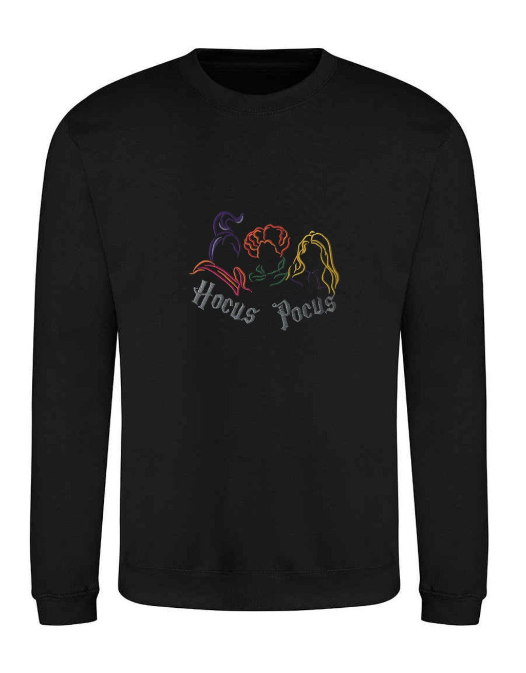 Embroidered Hocus Pocus Sweatshirt: Sanderson Sisters Halloween Jumper