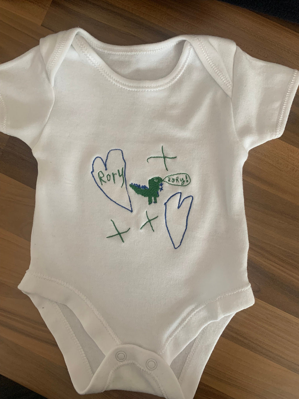 Personalized Handwriting Baby Grow: Embroidered Keepsake Vest