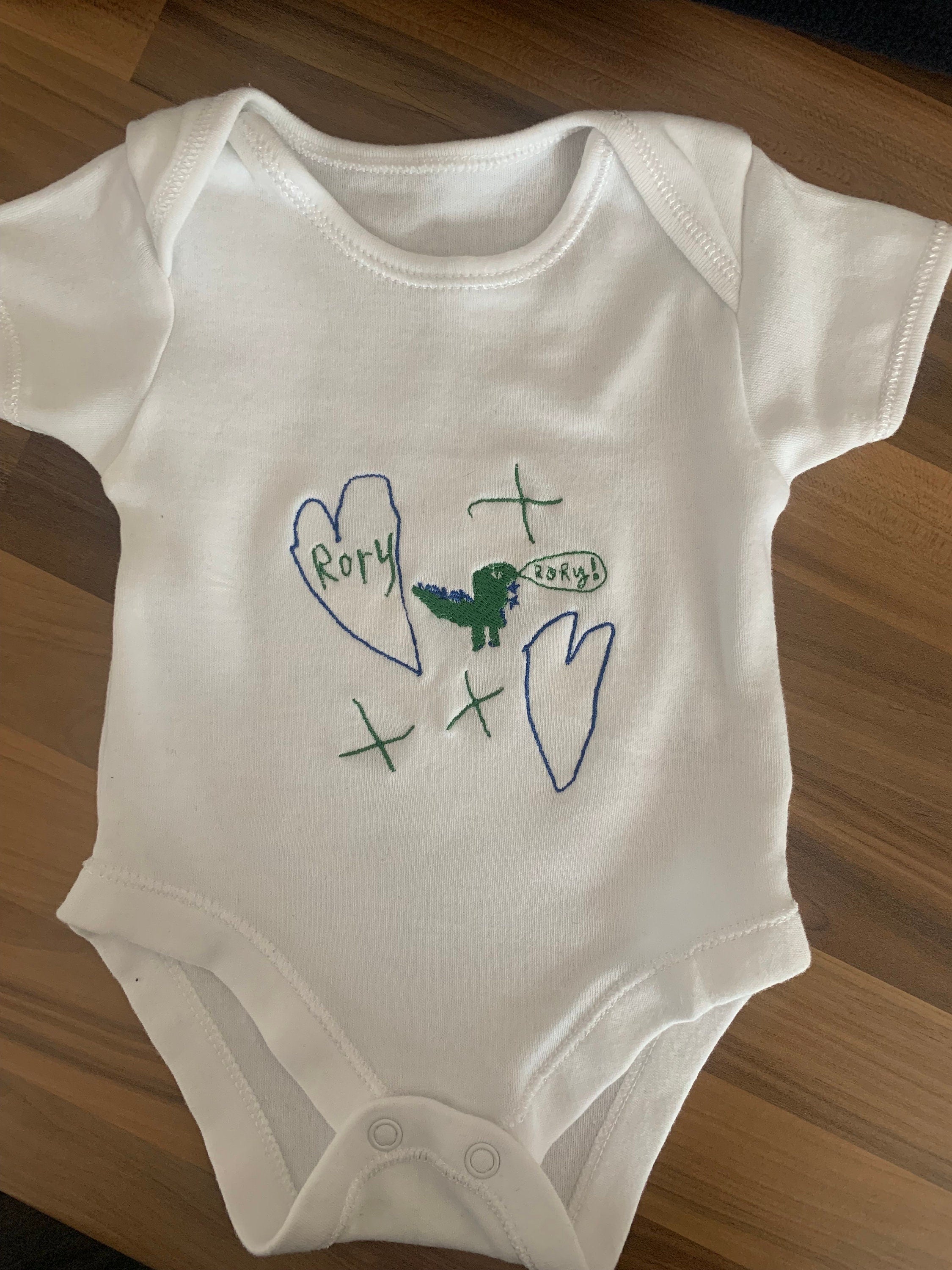 Personalized Handwriting Baby Grow: Embroidered Keepsake Vest