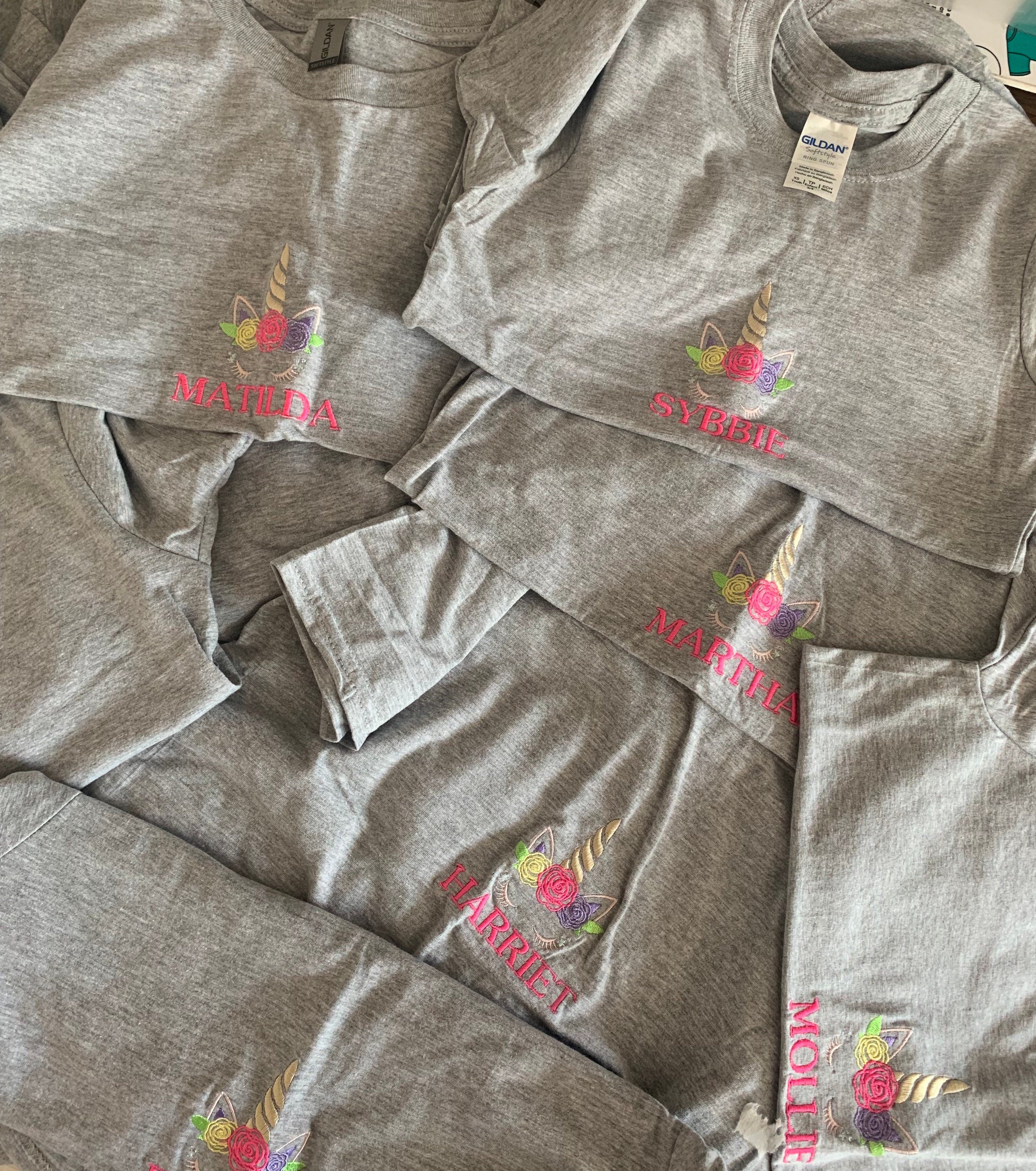 Personalized Embroidered Children's Party T-Shirt Favors