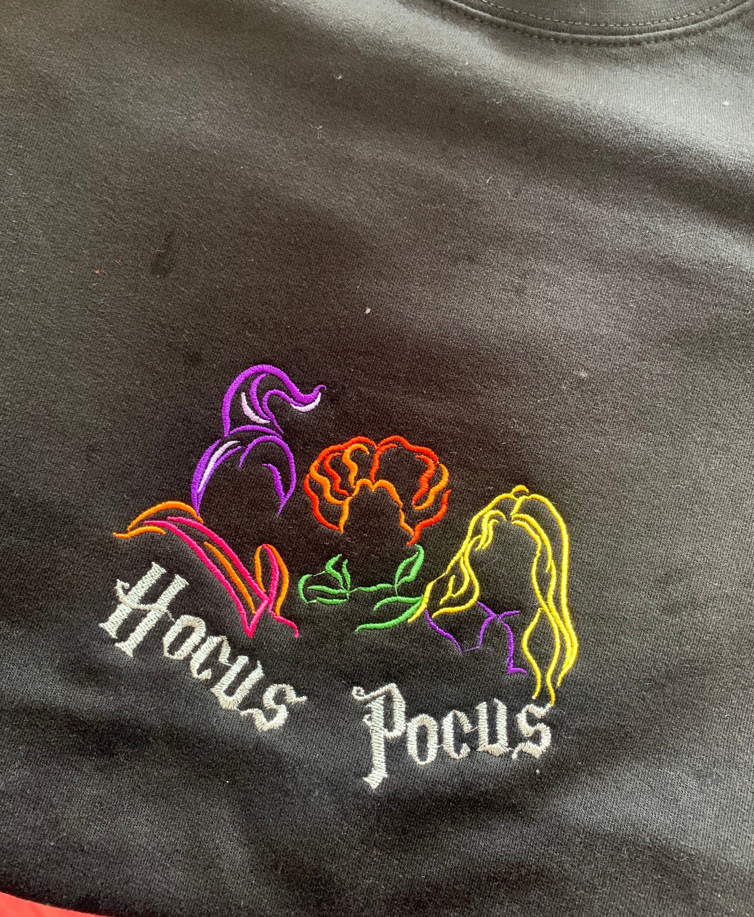 Embroidered Hocus Pocus Sweatshirt: Sanderson Sisters Halloween Jumper