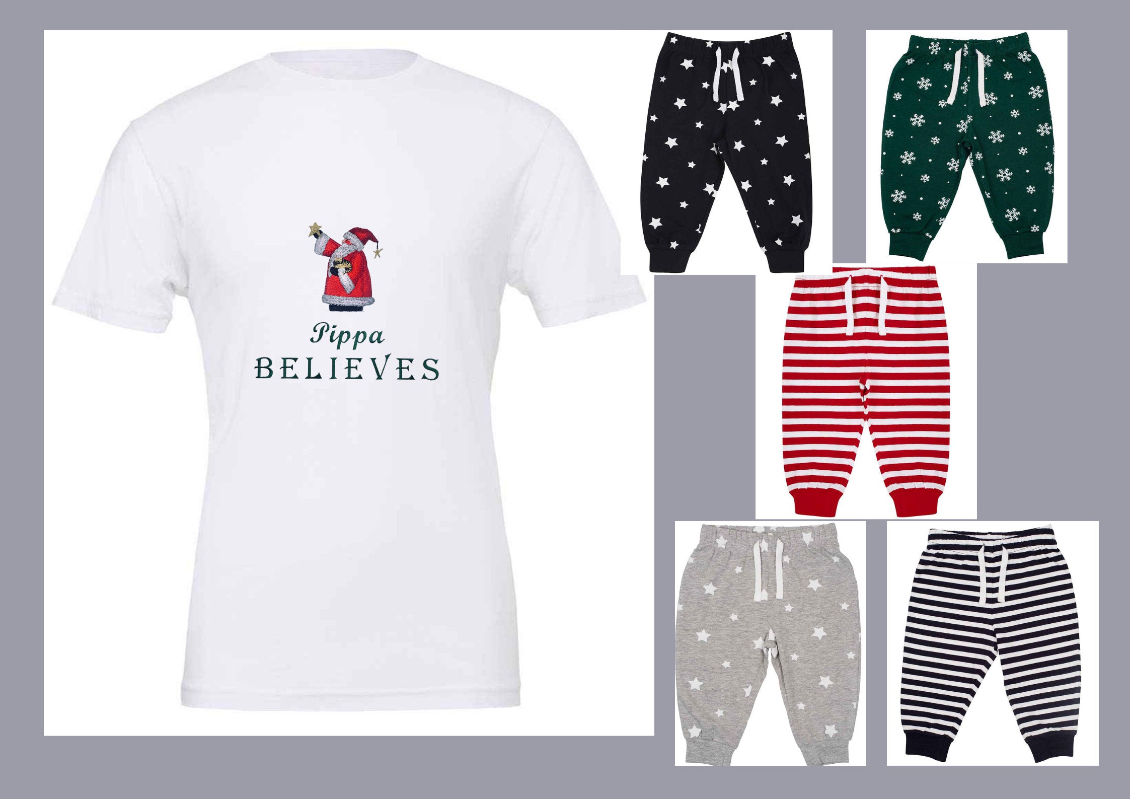 Personalized Family Christmas Pajamas: 'Believes' Matching PJs