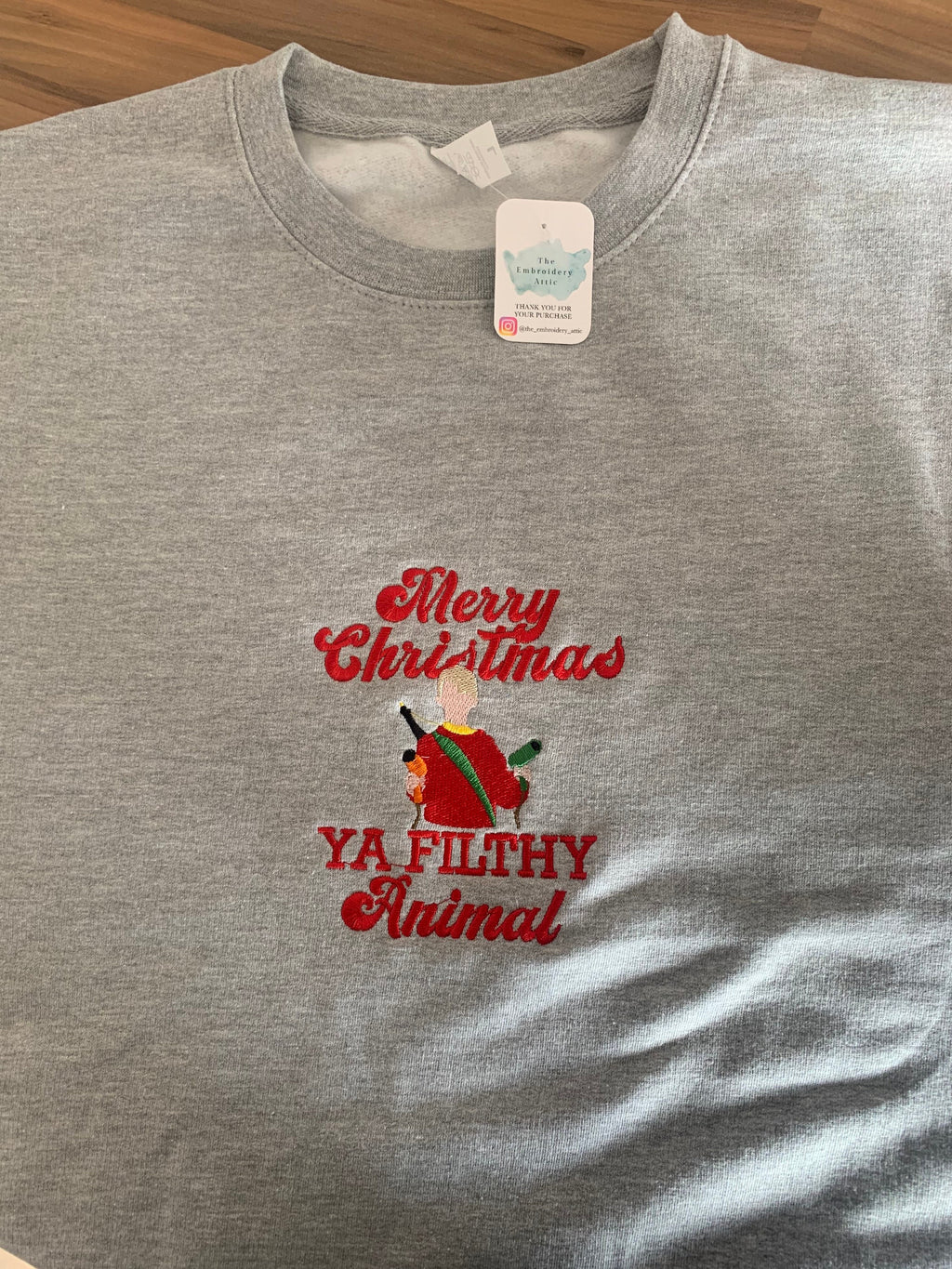 Embroidered Home Alone Christmas Sweatshirt: Festive Xmas Jumper
