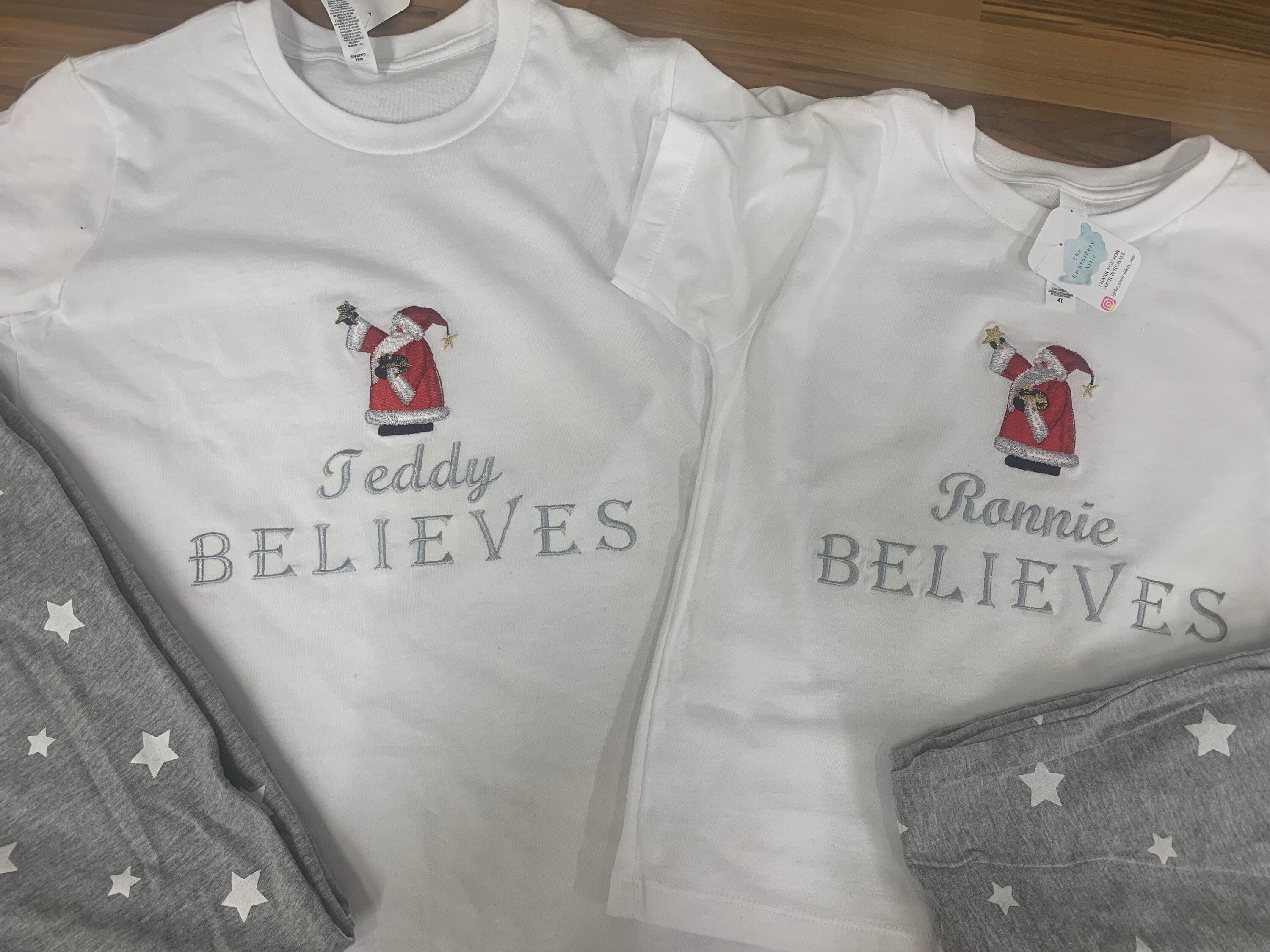 Personalized Family Christmas Pajamas: 'Believes' Matching PJs