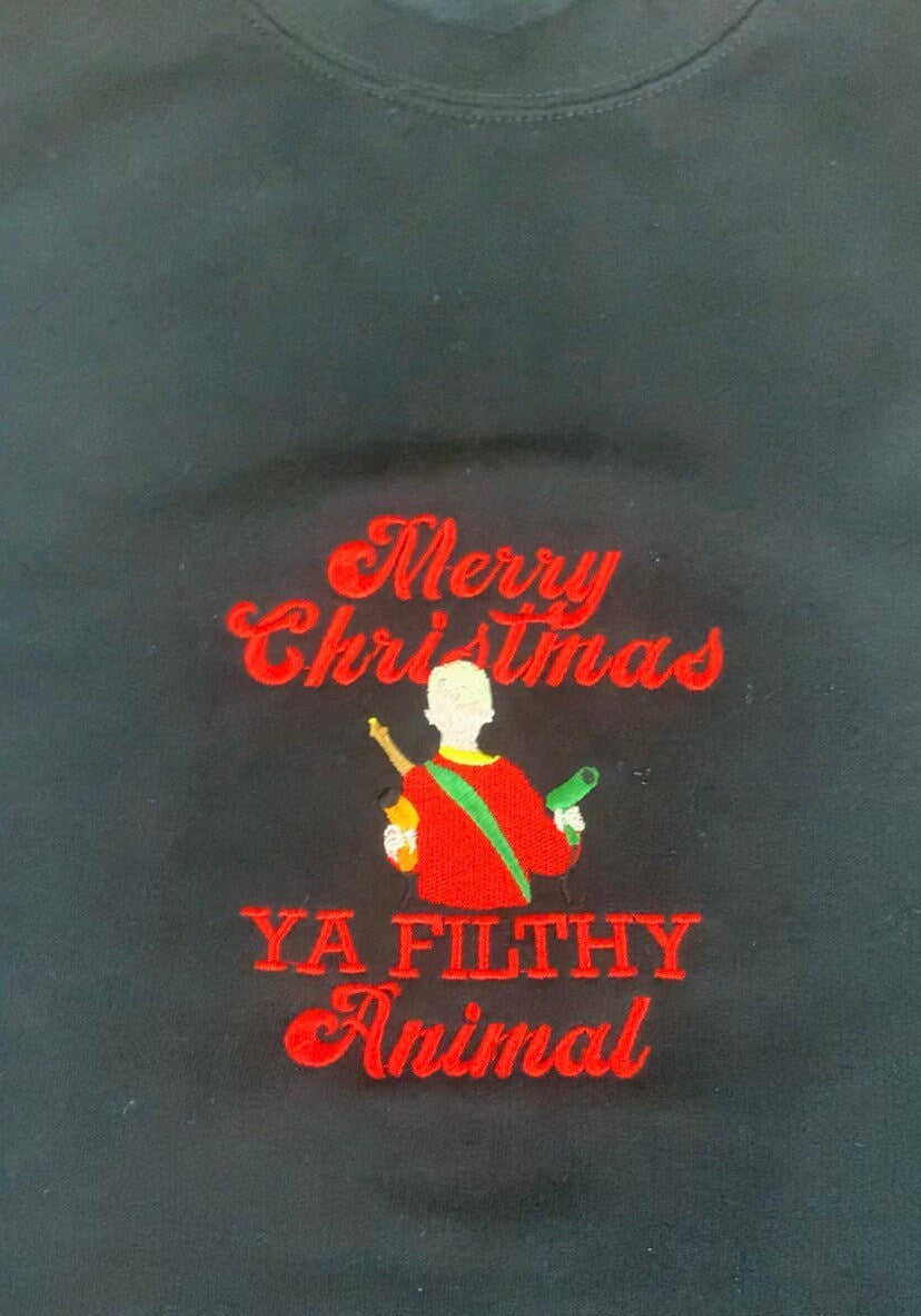 Embroidered Home Alone Christmas Sweatshirt: Festive Xmas Jumper