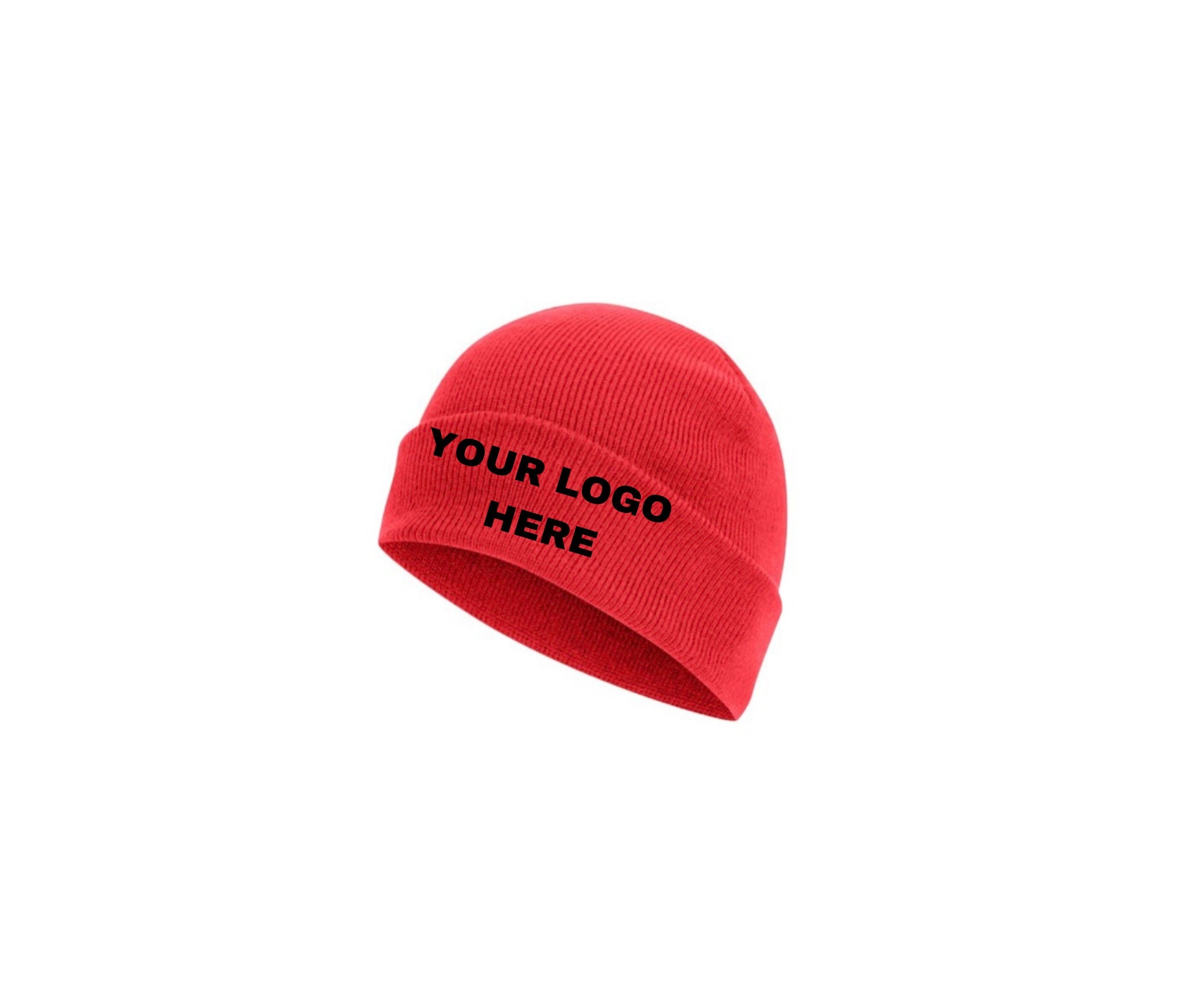 12 Embroidered Logo Beanie Hats: Custom Company Beanies