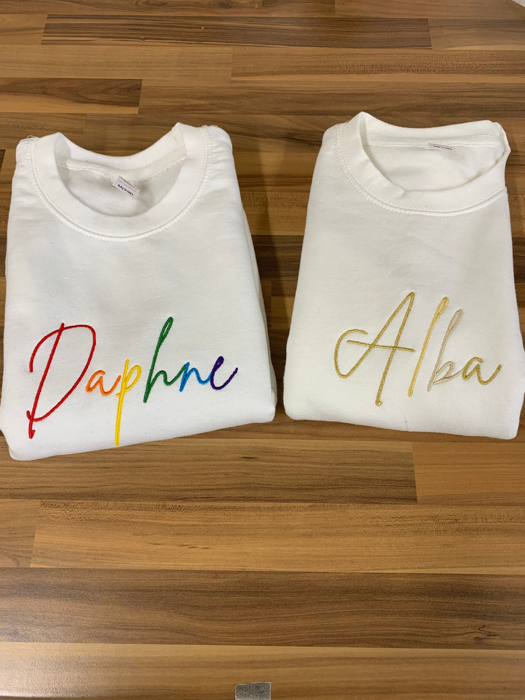Personalized Embroidered Sweatshirt: Custom Name Jumper, Kids & Adults