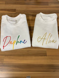 Personalized Embroidered Sweatshirt: Custom Name Jumper, Kids & Adults