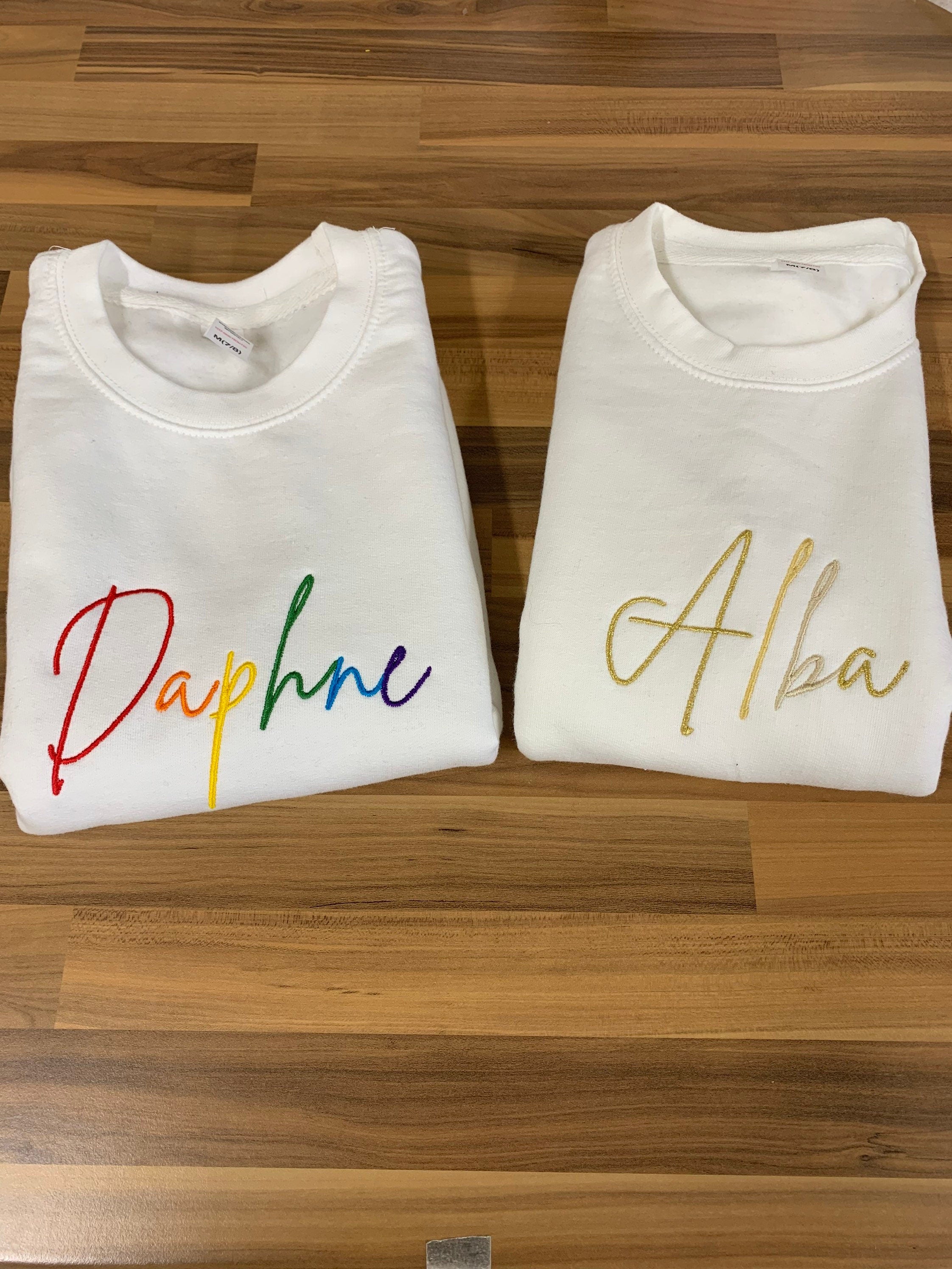 Personalized Embroidered Sweatshirt: Custom Name Jumper, Kids & Adults