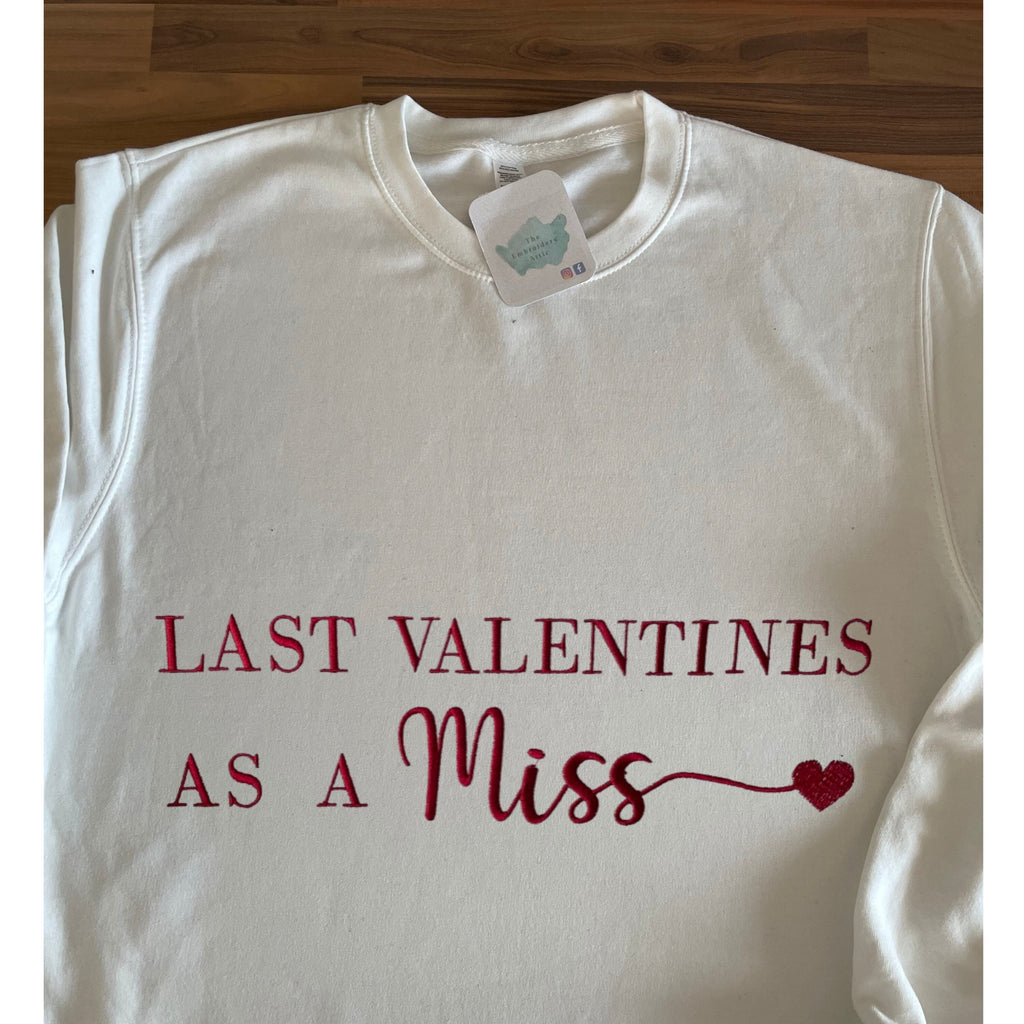 Embroidered Valentines Sweatshirt: First Valentines, Newlywed Gift