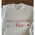 Embroidered Valentines Sweatshirt: First Valentines, Newlywed Gift
