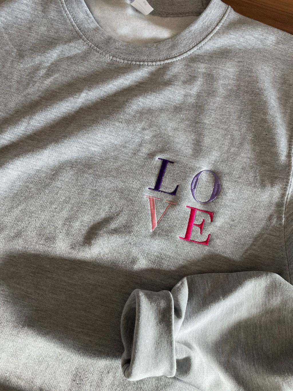 Embroidered 'Love' Sweatshirt: Valentine's Day Jumper