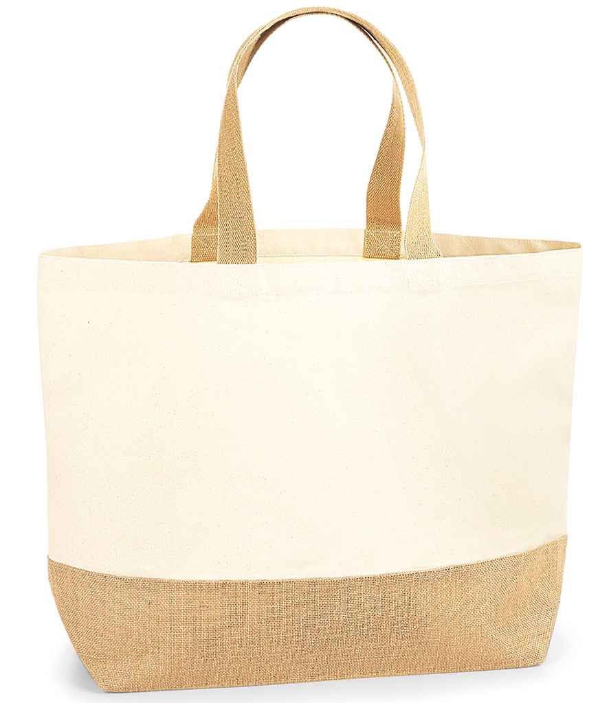 Personalized Jute & Canvas Tote Bag: Embroidered Wedding Favor
