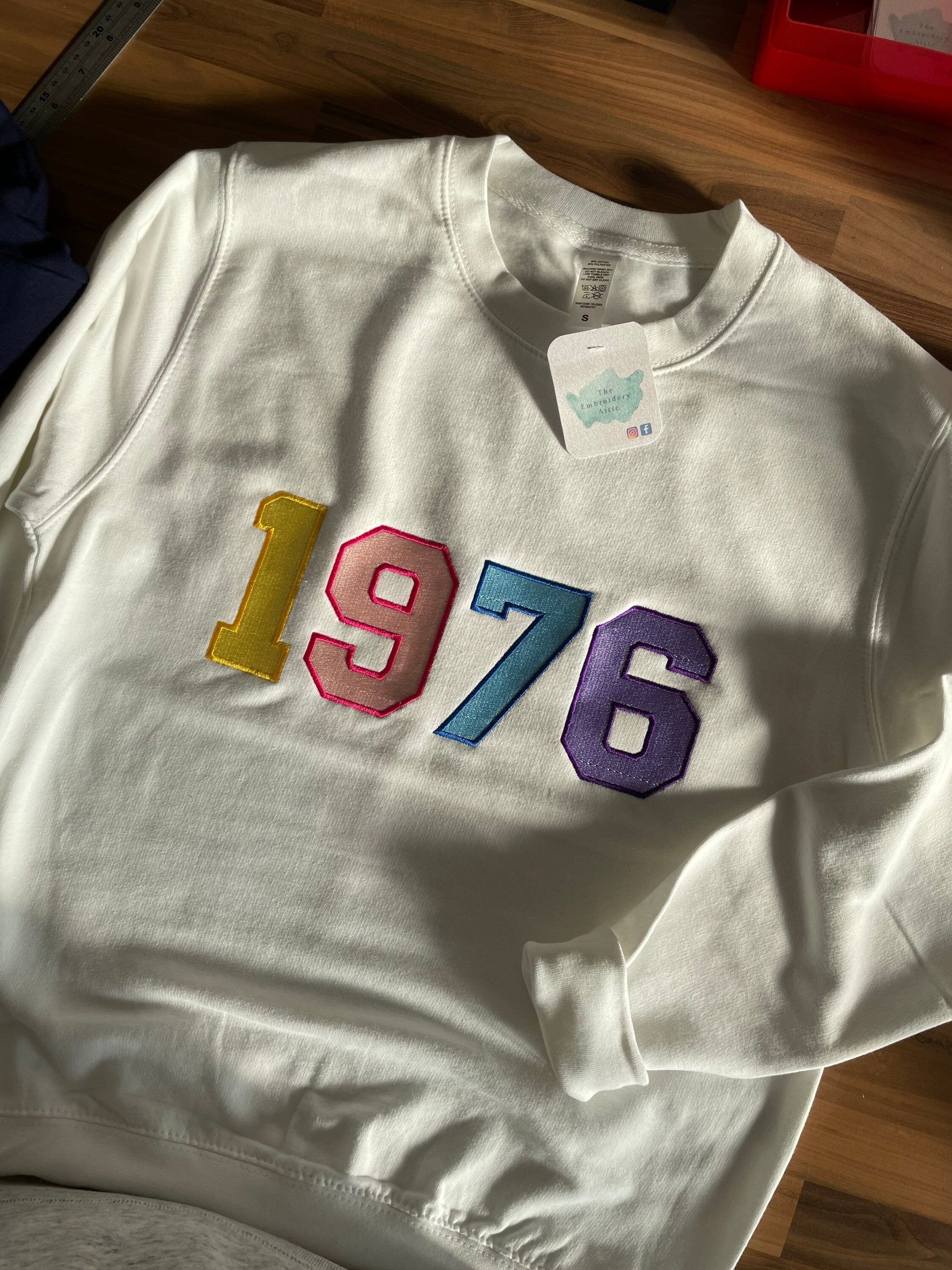 Embroidered Date Sweatshirt: Personalized Varsity Style Birth Year Jumper