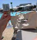 Personalized Canvas Beach Bag: 'Left My Louis at Home' Slogan