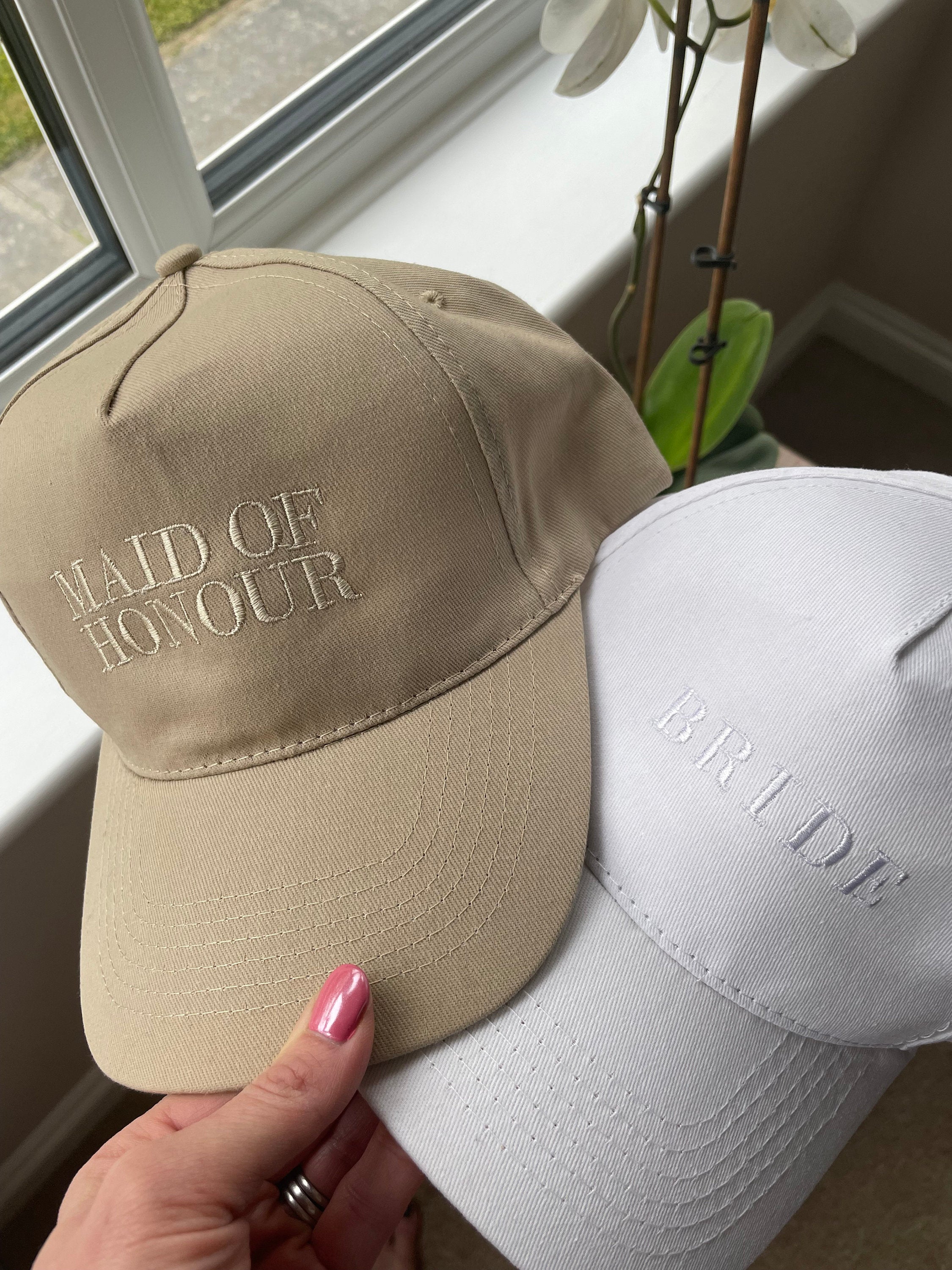 Personalized Bridal Party Cap: Embroidered Wedding Sun Hat
