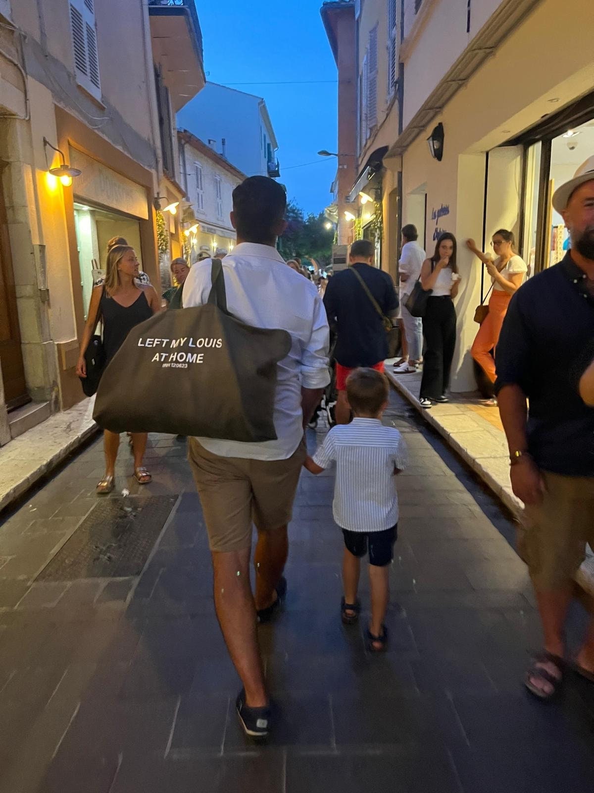 Personalized Canvas Beach Bag: 'Left My Louis at Home' Slogan