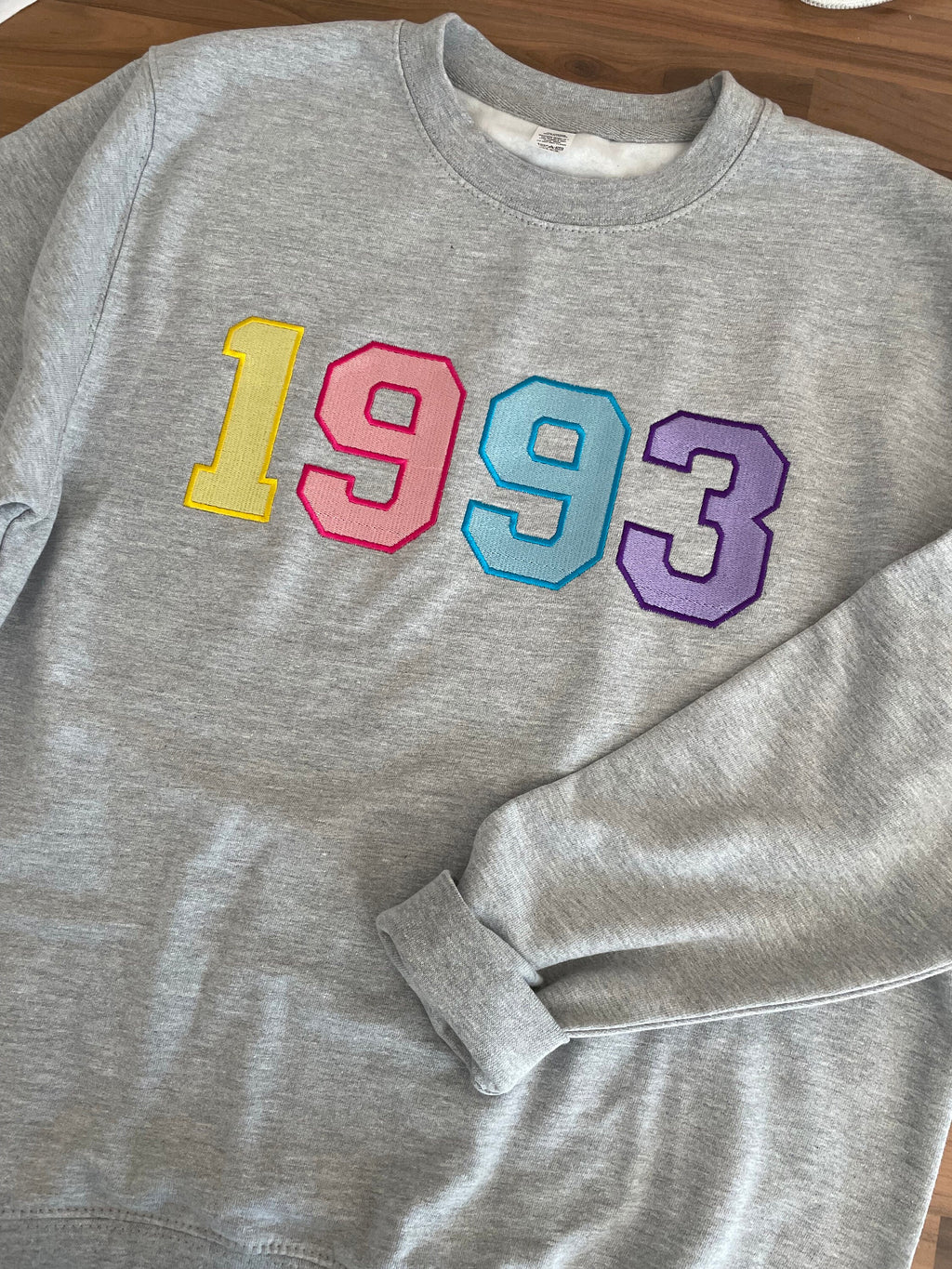 Embroidered Date Sweatshirt: Personalized Varsity Style Birth Year Jumper