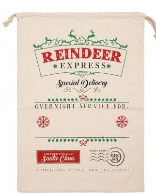 Personalized Embroidered Santa Sack, Christmas Gift Sack