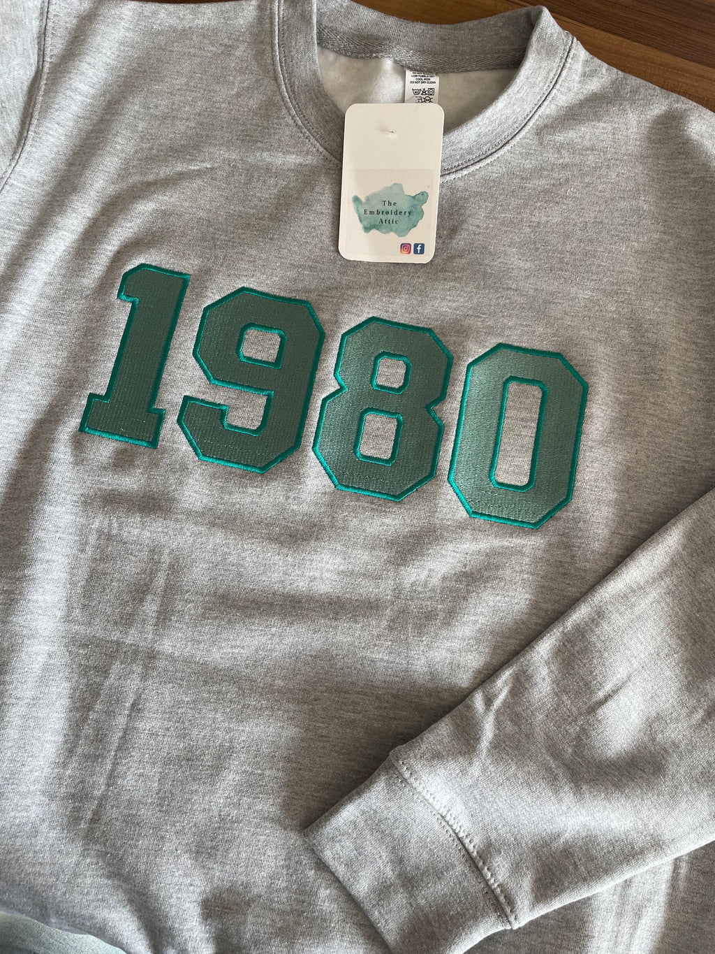 Embroidered Date Sweatshirt: Personalized Varsity Style Birth Year Jumper