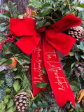 Personalized Velvet Christmas Wreath Ribbon